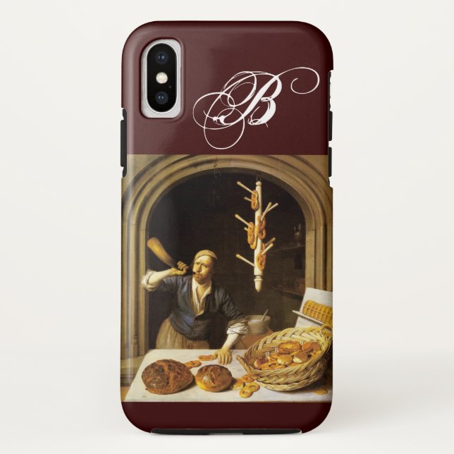 COQUES Case-Mate iPhone ANTIQUE OVEN BAKER, BAKERY PAIN SHOP MONOGRAMME (Dos)