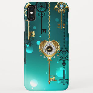 Case-Mate iPhone Case Antique Skeleton Keys on Green Background