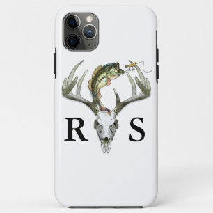 Case-Mate iPhone Case Antlers de cerfs rustiques Monogrammes Initiales