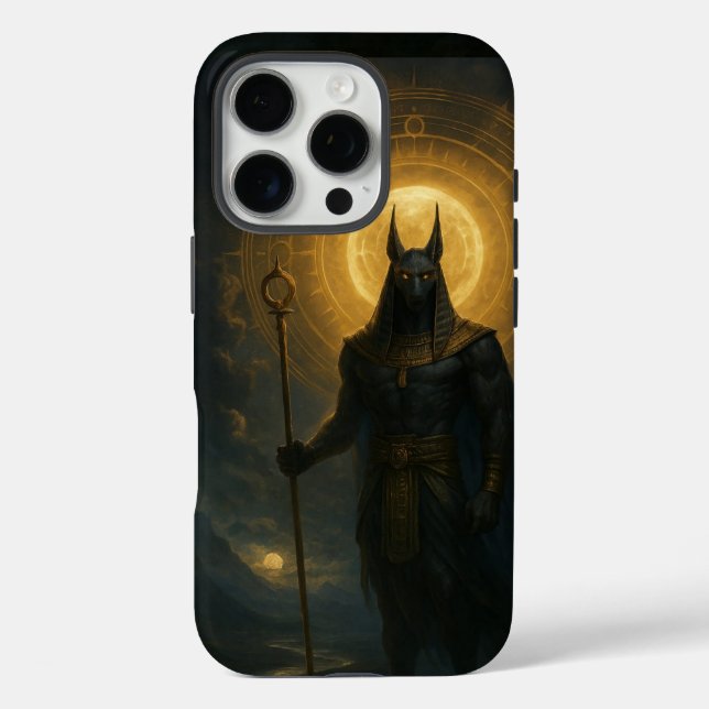 Coques Case-Mate iPhone Anubis dans l'ombre - Deité égyptienne protectrice (Verso)