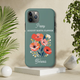 Case-Mate iPhone Case Août Fleur de naissance Nom personnalisé