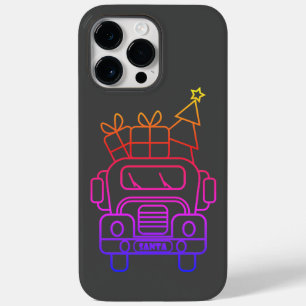 Coque Pour Pour iPhone 14 Pro Max Aperçu camion de Noël Père Noël voiture vue avant