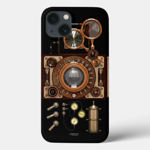 iPhone 13 Coque Appareil-photo vintage de Steampunk TLR (foncé)