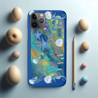 Case-Mate iPhone Case Appel de Sea Marine Life Blue Ocean Starfish