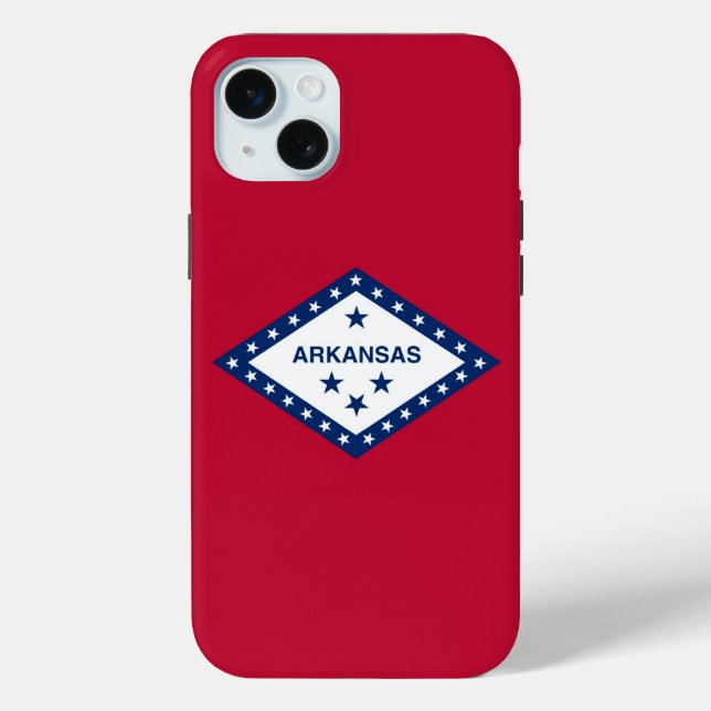 Coques Case-Mate iPhone Apple iPhone 15 Plus Coque-Mate, drapeau Akansas (Verso)