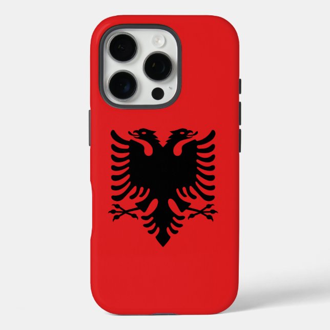 Coques Case-Mate iPhone Apple iPhone 15 Pro Coque-Mate, drapeau d'Albanie (Verso)
