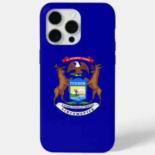 Coque iPhone 15 Pro Max Apple iPhone 15 Pro Max Coque, drapeau du Michigan