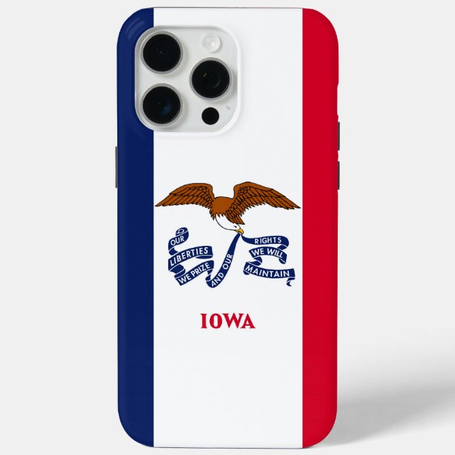 Coques Case-Mate iPhone Apple iPhone 15 Pro Max Coque, drapeau Iowa (Verso)