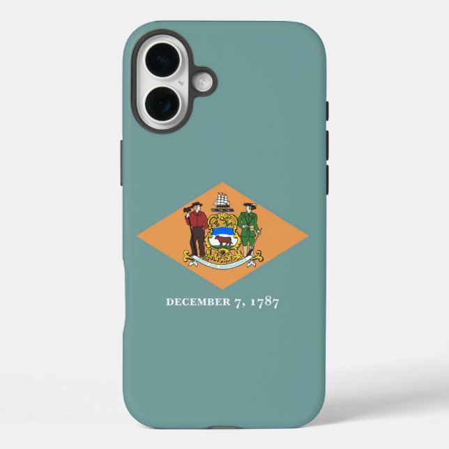 Coques Case-Mate iPhone Apple iPhone 16 Plus Coque-Mate, drapeau Delaware (Verso)
