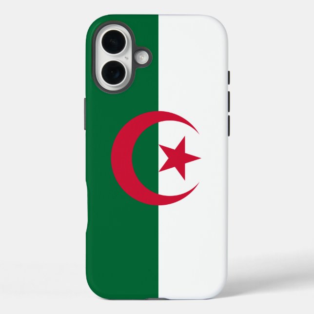 Coques Case-Mate iPhone Apple iPhone 16 Plus Mate, drapeau de l'Algérie (Verso)