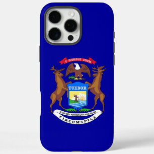 Coques iPhone 16 Pro Max Apple iPhone 16 Pro Max Coque, drapeau du Michigan