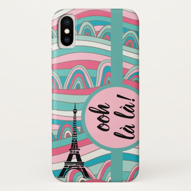 Coques Case-Mate iPhone Apple/ Samsung Tour Eiffel Ooh la la!Monogramme (Dos)