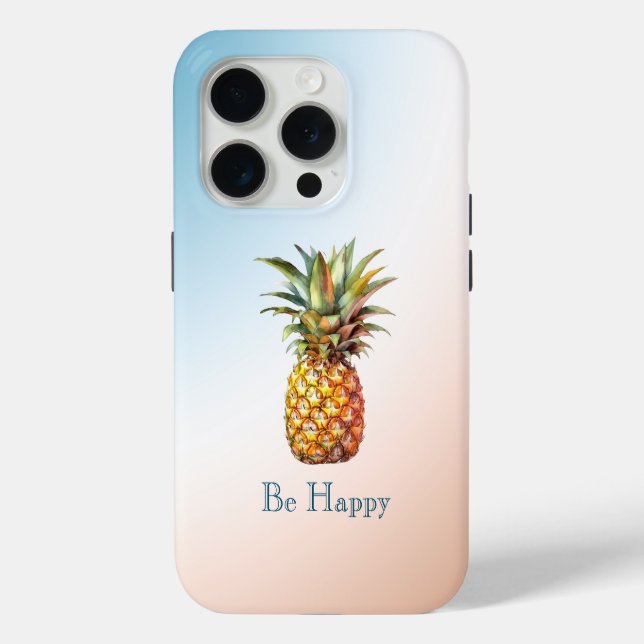 Coques Case-Mate iPhone Aqua Cream Joyeux ananas tropical (Verso)