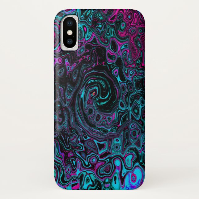 Coques Case-Mate iPhone Aqua Magenta et Abstrait noir (Dos)