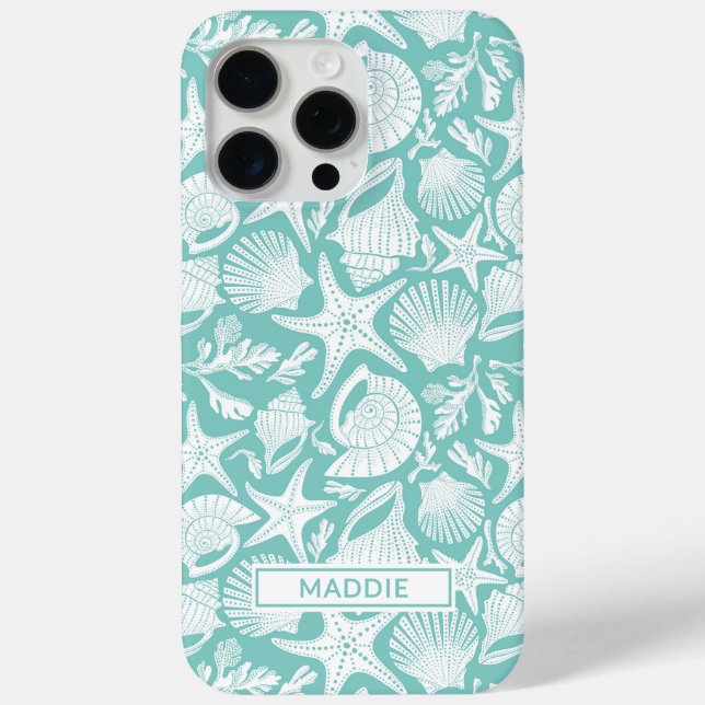Coques Case-Mate iPhone Aqua Shells Personalized Case-Mate iPhone Case (Verso)