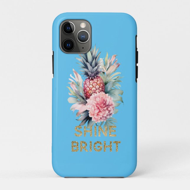 Coques Case-Mate iPhone Aqua Tropical Gold Parties scintillant Pinceau (Dos)