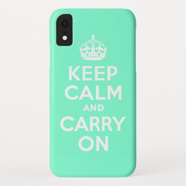 Coques Case-Mate iPhone Aquamarine Gardez le calme et continuer (Dos)