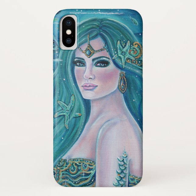 Coques Case-Mate iPhone Aquamarine mermaid art par Renee Lavoie (Dos)