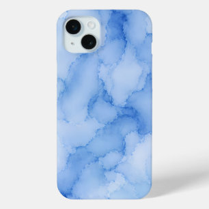 Coque iPhone 15 Mini Aquarelle Abstraite Bleu Clair