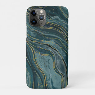 Case-Mate iPhone Case Aquarelle Abstraite couleur or bleu paisible