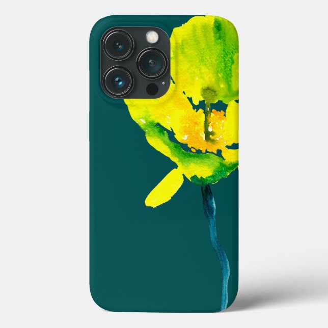 Coques Case-Mate iPhone Aquarelle abstraite de fleurs jaunes (Verso)