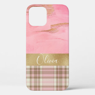 Case-Mate iPhone Case Aquarelle Abstraite dorée rose