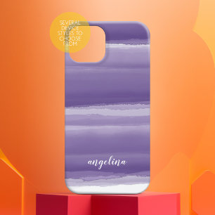 Case-Mate iPhone Case Aquarelle Abstraite moderne Nom du script pourpre