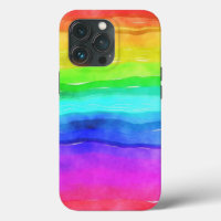 Aquarelle Abstraite Peint Rayures arc-en-ciel