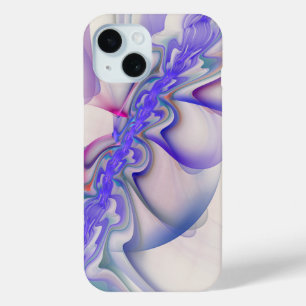 Coque Pour iPhone 15 Aquarelle Abstraite violette et blanche moderne
