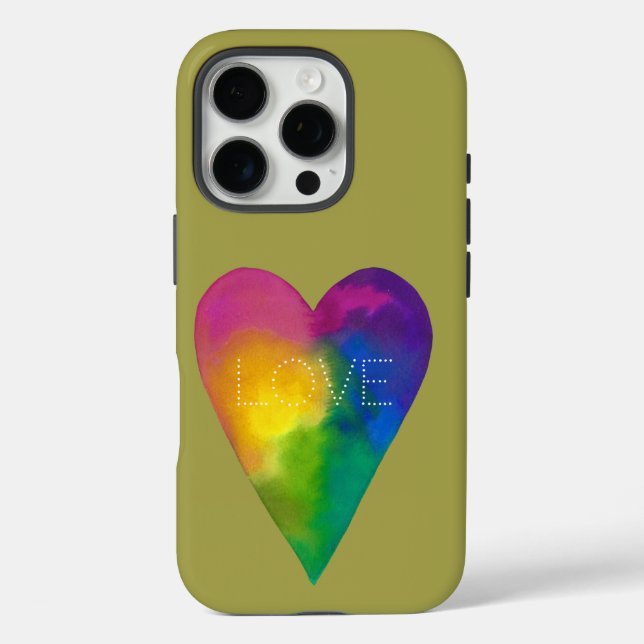 Coques Case-Mate iPhone Aquarelle "AMOUR" Coeur (Verso)