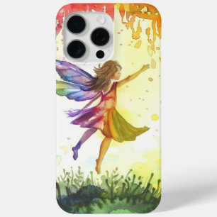 Coque iPhone 15 Pro Max Aquarelle arc-en-ciel Fairy in Flight
