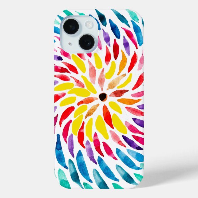 Coques Case-Mate iPhone Aquarelle arc-en-ciel spirale abstraite (Verso)