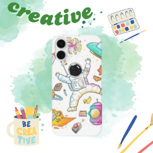 Coques iPhone 16 Plus Aquarelle astronaute mignon Doodle spatial