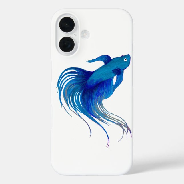 Coques Case-Mate iPhone Aquarelle bleu Betta Fish (Verso)