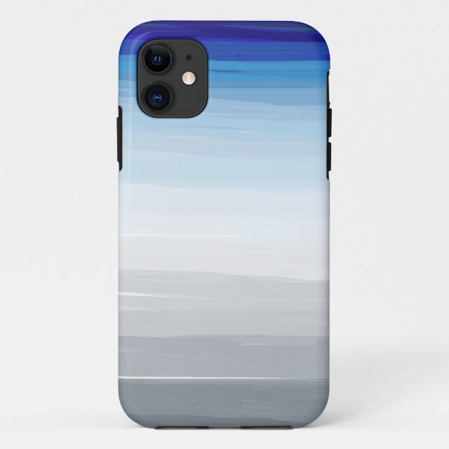 Coques Case-Mate iPhone Aquarelle bleu, blanc et gris (Dos)