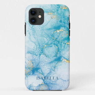 Case-Mate iPhone Case Aquarelle bleu or Personnaliser