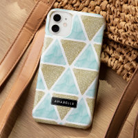 Aquarelle bleue et triangles de Parties scintillan