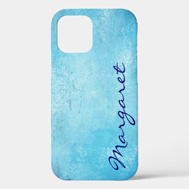 Coques Case-Mate iPhone Aquarelle bleue gaie personnalisée (Verso)