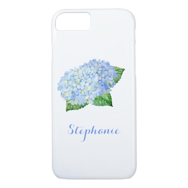 Coques Case-Mate iPhone Aquarelle Blue Hydrangea (Dos)