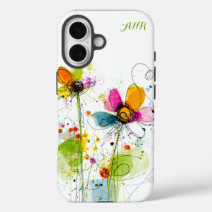 Coques iPhone 16 Aquarelle Boho Abstraite chic