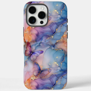 Coques iPhone 16 Pro Max Aquarelle Boho Marble Butterfly iPhone