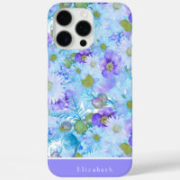 Aquarelle Bush Fleur sauvage bleu romantique