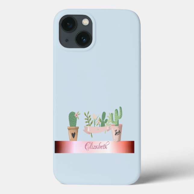 Coques Case-Mate iPhone Aquarelle Cactus, Bande (Verso)