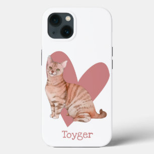 Case-Mate iPhone Case Aquarelle Chat Toyger Kitty Coeur rose
