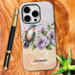Coques iPhone 16 Pro Aquarelle colorée Colibri Personnalisé