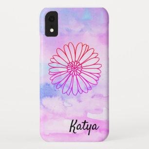 Case-Mate iPhone Case Aquarelle colorée Motif floral Nom du monogramme