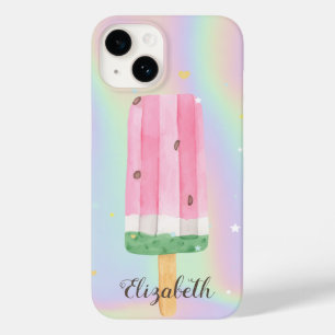 Coque Pour iPhone 14 Aquarelle cool Crème glacée Holographique