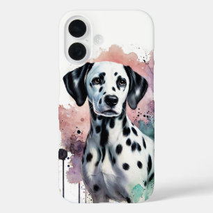 Coques iPhone 16 Aquarelle dalmate