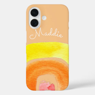 Coques iPhone 16 Aquarelle d'amour arc-en-ciel orange