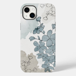 Coque Pour iPhone 14 Plus Aquarelle de fleur bleu naturel propre